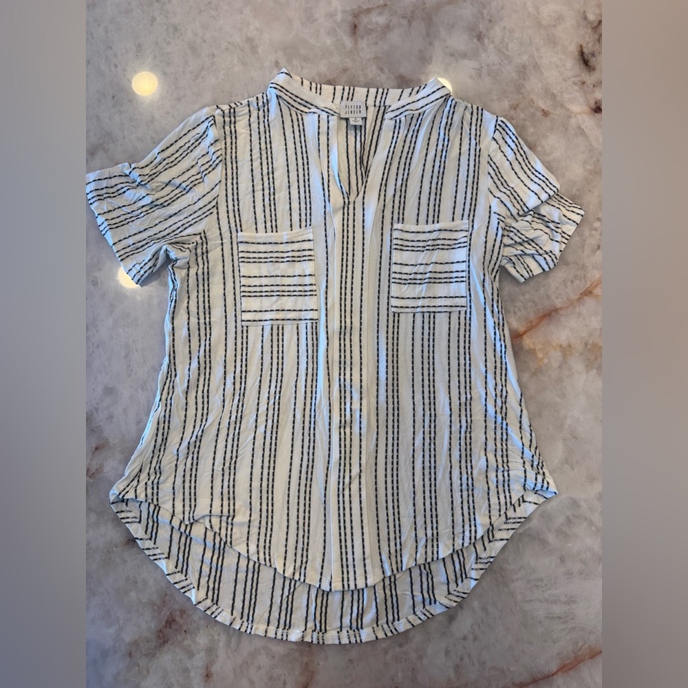 Peyton Jensen Striped Pocket Blouse Size Small Anthropologie